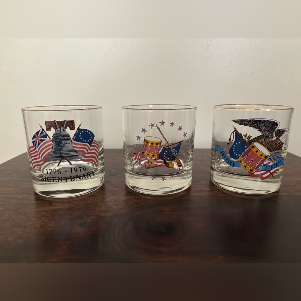 Set of 3-Americana Whisky Glasses